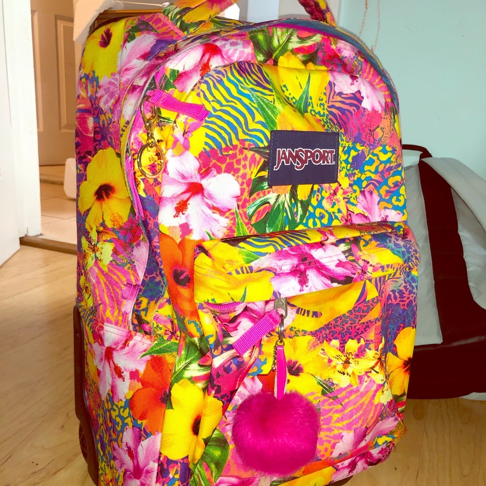 JanSport floral tropical bookbag